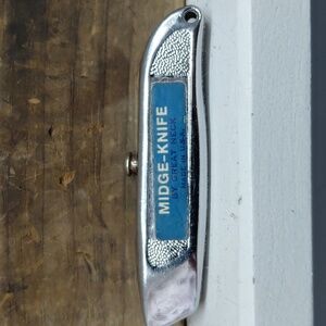 Vintage Great Neck Midge-Knife Silver and Blue